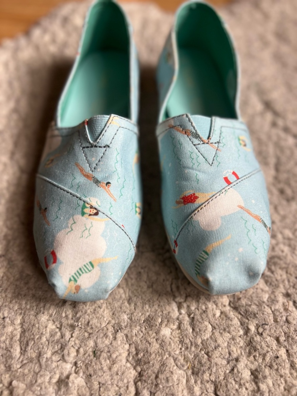 TOMS Blue Glow Swimmers Alpargata Slip On Canvas Shoes Women's 8.5 - Picture 5 of 13